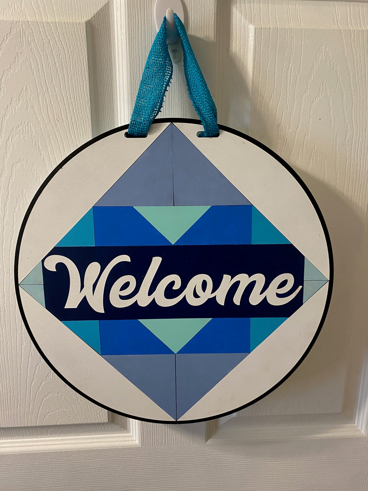 Patch Quilt Welcome Door Hanger