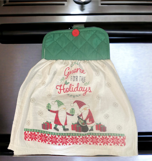 Dish towel with attached pot holder